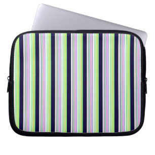 Söta blåa färgglada ränder laptop fodral