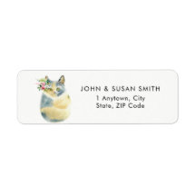 Söta blåa kattlippare med returetiketter