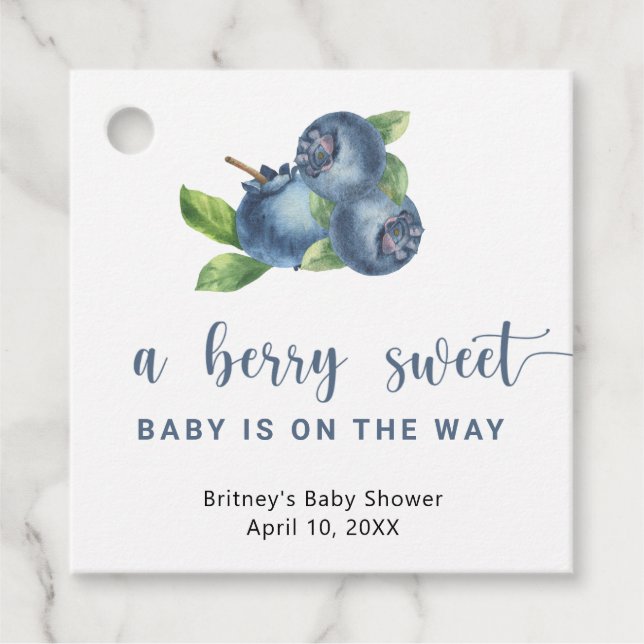 Söta blåbär gåvor etiketter (Framsida)