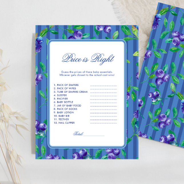 Söta blåbär Prisa är Höger Baby Shower Game (Skapare uppladdad)