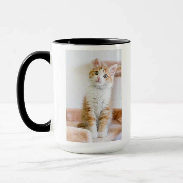 Söta blått synad kattunge mugg (Vänster)