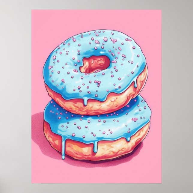 Söta bliss: Blå frostade donötter Poster (Framsidan)