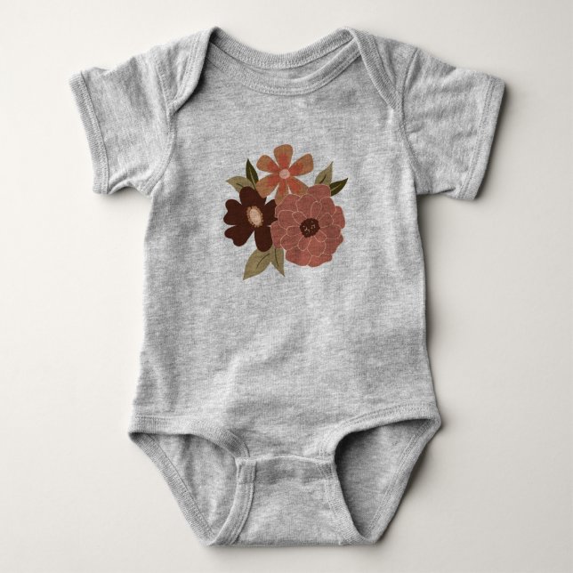 Söta blommande persika gröna blommande vinrankor t shirt (Framsida)