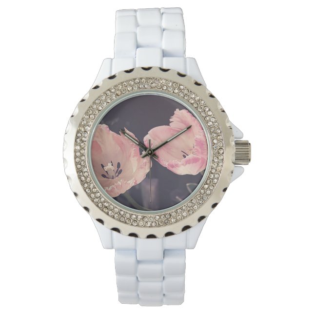 Söta Blommande Tulpaner -Personliga Armbandsur (Framsida)