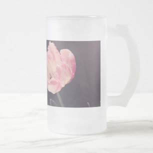 Söta blommande tulpaner - Personliga Frostat Ölglas