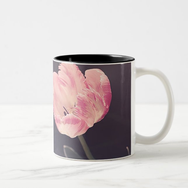 Söta blommande tulpaner - Personliga Två-Tonad Mugg (Höger)
