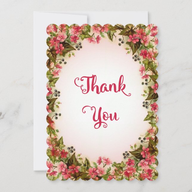 Söta blommatackkort tack kort (Framsida)