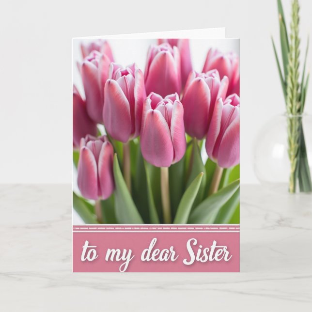Söta Blommiga Systrar Dag Kort (Framsida)