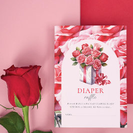Söta blommiga valv Baby Shower blöjlotteri Tilläggskort