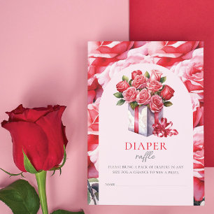 Söta blommiga valv Baby Shower blöjlotteri Tilläggskort
