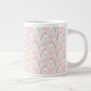 Söta Blommigten Unicorn Mönster Jumbo Mugg