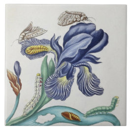 Söta blommor av vintage och insekter keramik kakelplatta