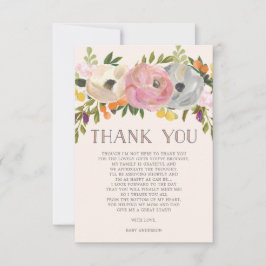 Söta blommor Blommigt Babykläder Tack Inbjudningar