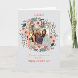 Söta blommor Mamma Dotter Citat Mors dag Foto Kort