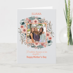 Söta blommor mamma dotter citat mors dag foto kort