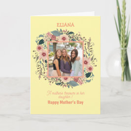 Söta blommor Mamma Dotter Citat Mors dag Foto Kort