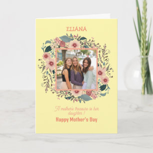 Söta blommor mamma dotter citat mors dag foto kort