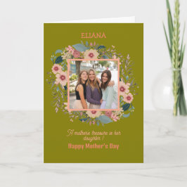Söta blommor mamma dotter citat Mors dag Foto Kort