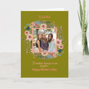 Söta blommor mamma dotter citat mors dag foto kort