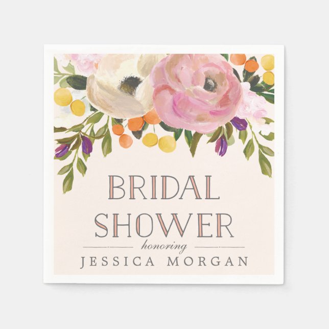 Söta blommor Möhippa Napkins Pappersservett (Framsidan)