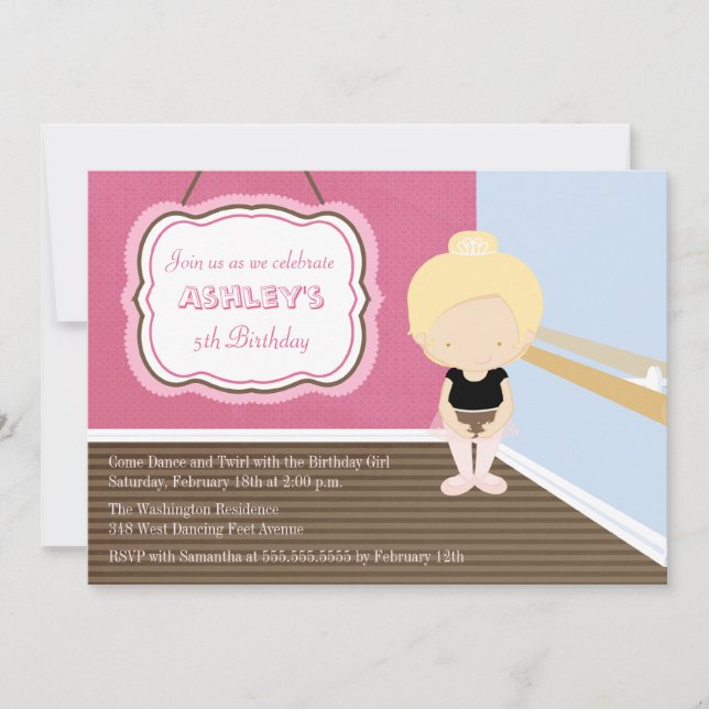 Söta blondiner, födelsedagsfest inbjudan (Framsida)