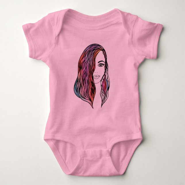Söta bodys med en bild t shirt (Framsida)