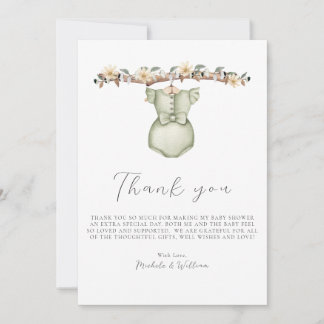 Söta Boho Kläder Baby Shower Tacksamhetskort Tack Kort