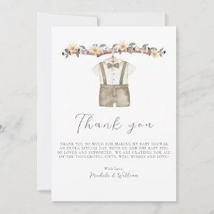 Söta Boho Kläder Baby Shower Tacksamhetskort Tack Kort