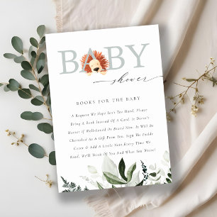 Söta Boho-Lejon Växtböcker För Baby Shower Tilläggskort