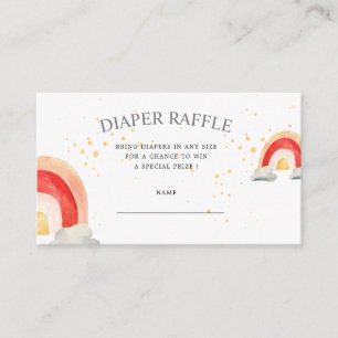 Söta boho rainbow clouds diaper raffle biljett tilläggskort