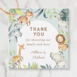 Söta boho safari-djur säljer babydusch gåvor etiketter