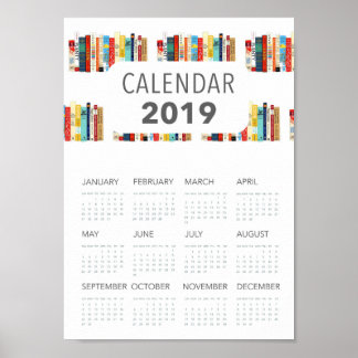 söta bokillustrationer litterära 2019 kalender poster