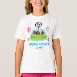 Söta bondfestdjur syster till födelsedagspojken t shirt