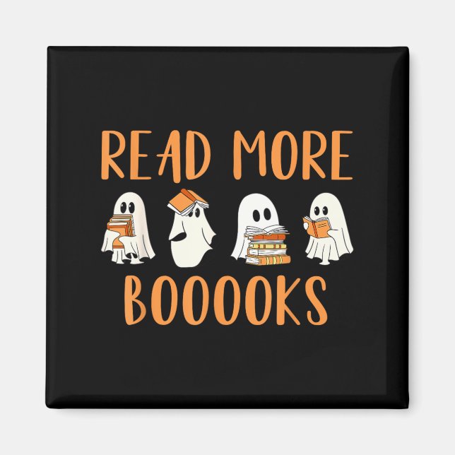 Söta Booooks Spöke Läs Fler Böcker Rolig Lärare Magnet (Framsidan)