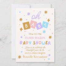 Söta Början Baby Shower Samlingsinbjudan