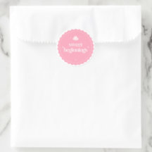 Söta Början | Rosa Och Vit Baby Shower Försegling