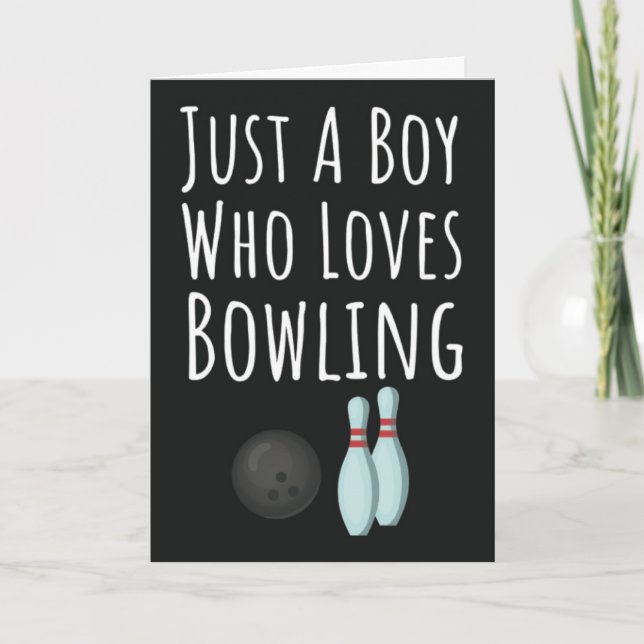 Söta Bowlingskort För Små Pojkar Barn Bowlare Barn Kort (Framsida)