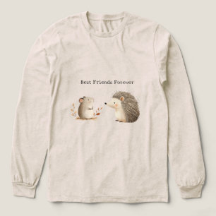 Söta Bruna Krämfärgade Igelkott Mus Bästa Vänner T Shirt
