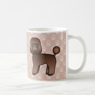 Söta bruna Toy Poodle hundar på grått Kaffemugg