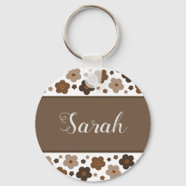 Söta brunblommor, nyckelkedja nyckelring