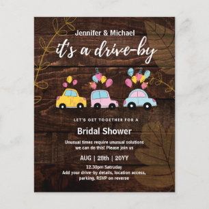 Söta BUDGET Driv-på-Bridal Shower-inbjudningar