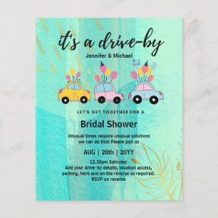 Söta BUDGET Driv-på-Bridal Shower-inbjudningar