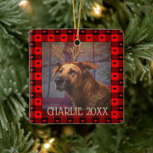 Söta Buffalo-rutiga hjärtan Anpassad hund jul