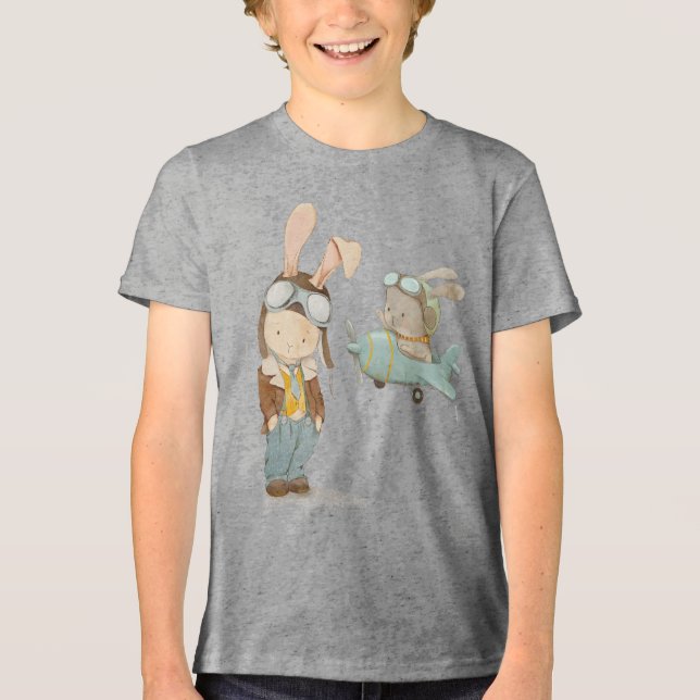 Söta bunnier i en pilots hjälm t shirt (Framsida)