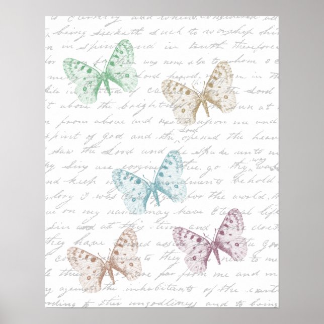 Söta Butterflies Poster (Framsidan)