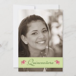 Söta Butterflies Quinceanera-inbjudan (sage) Inbjudningar