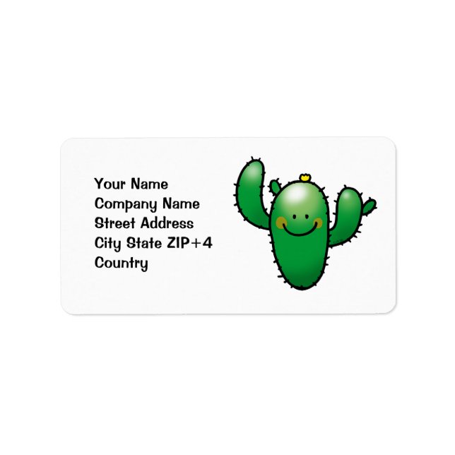 Söta cactus adressetikett (Framsidan)