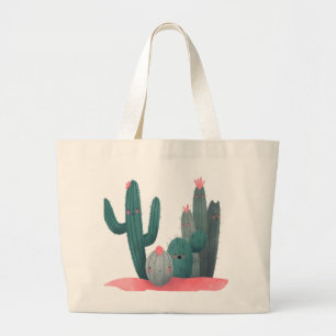 Söta Cactus Jumbo Tygkasse