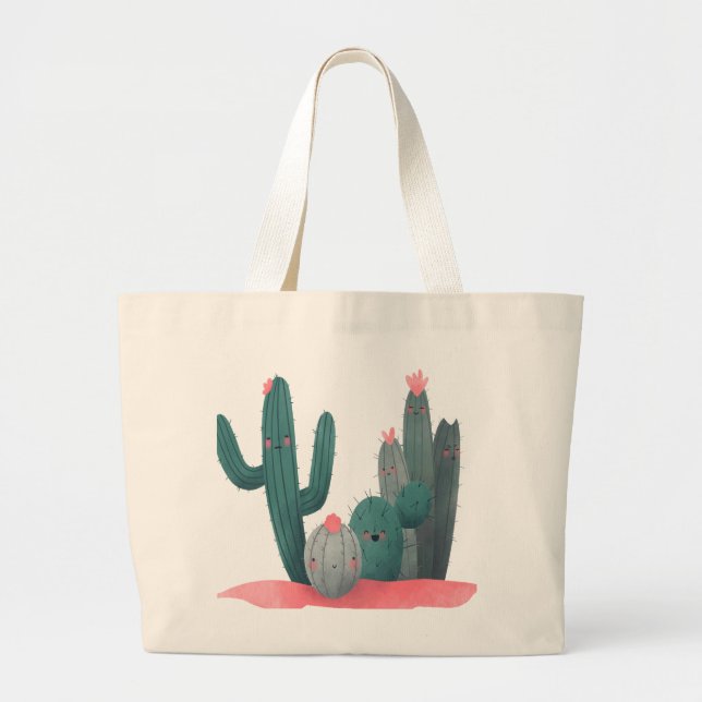 Söta Cactus Jumbo Tygkasse (Framsidan)