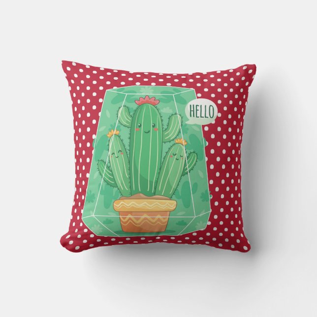 Söta Cactus Kudde (Framsida)